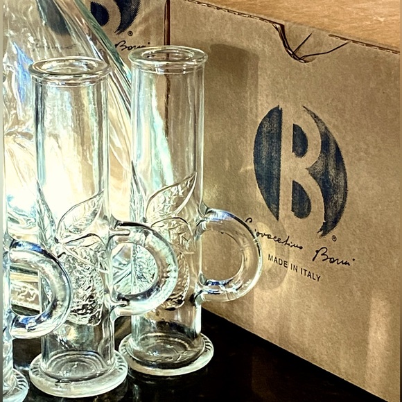 GIOVACCHINO BARNI LIMONCELLO Decanter  6 Matching Aperitif Made Italy NEW IN BOX - Picture 5 of 8